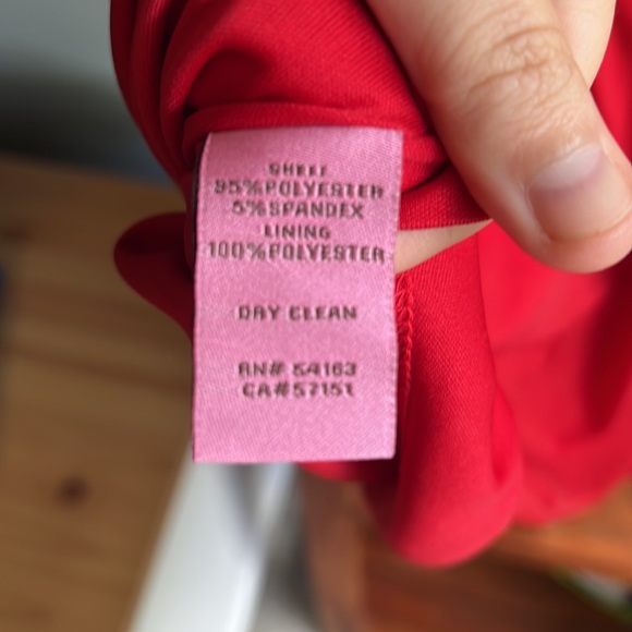 Eliza J Rhinestone Diamond Gem Split Sleeve Red Dress - Picture 6 of 9